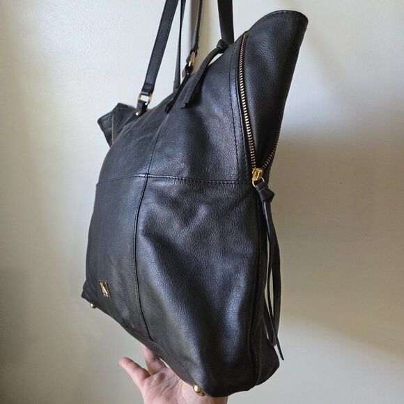 EUC LIKE NEW KOOBA BLACK PEBBLED GENUINE LEATHER LARGE TOTE BAG - Picture 5 of 16